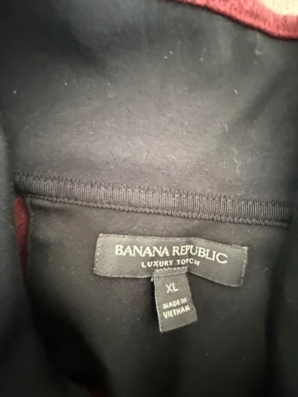 Men's XL Banana Republic Luxury Touch Half-Zip Maroon 1/4 Zip Shirt Barely worn